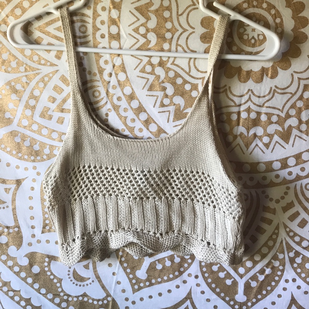 Cream colored Knitted Crop top